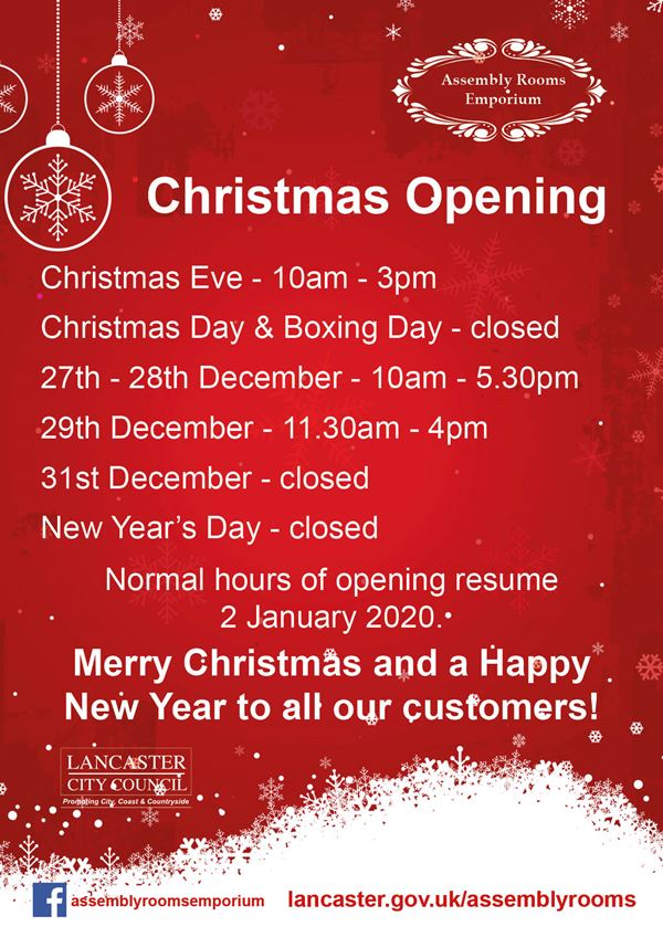 Christmas Opening Times